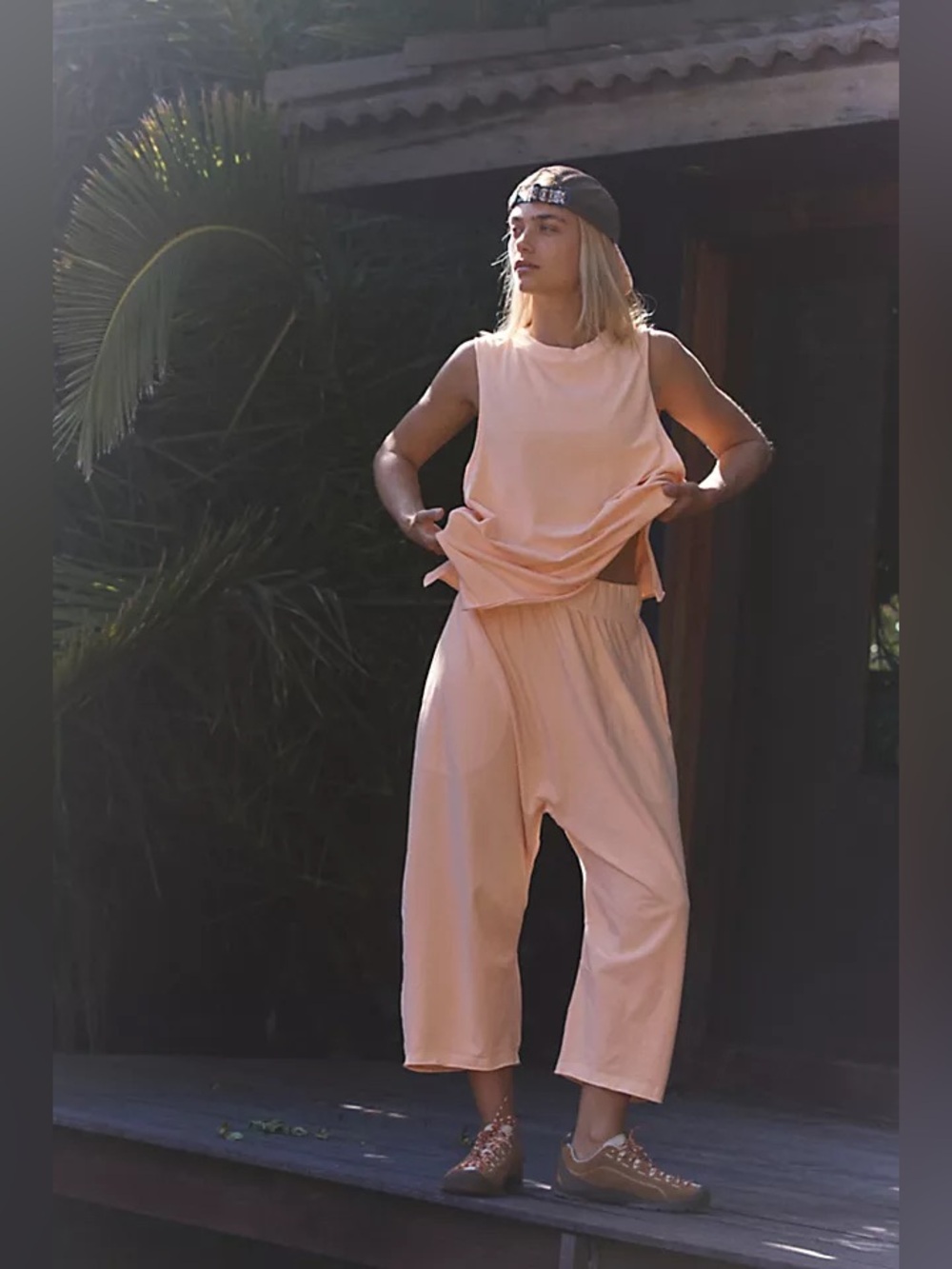 Free People Movement Hot Shot Relaxed Set Dried Palm Yellow Size Small